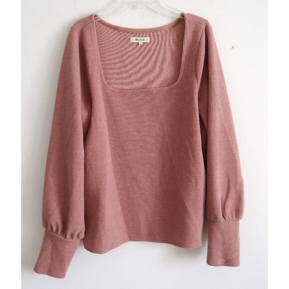 Madewell Pink Knit Long Sleeve Top - Size Large - Picture 1 of 8